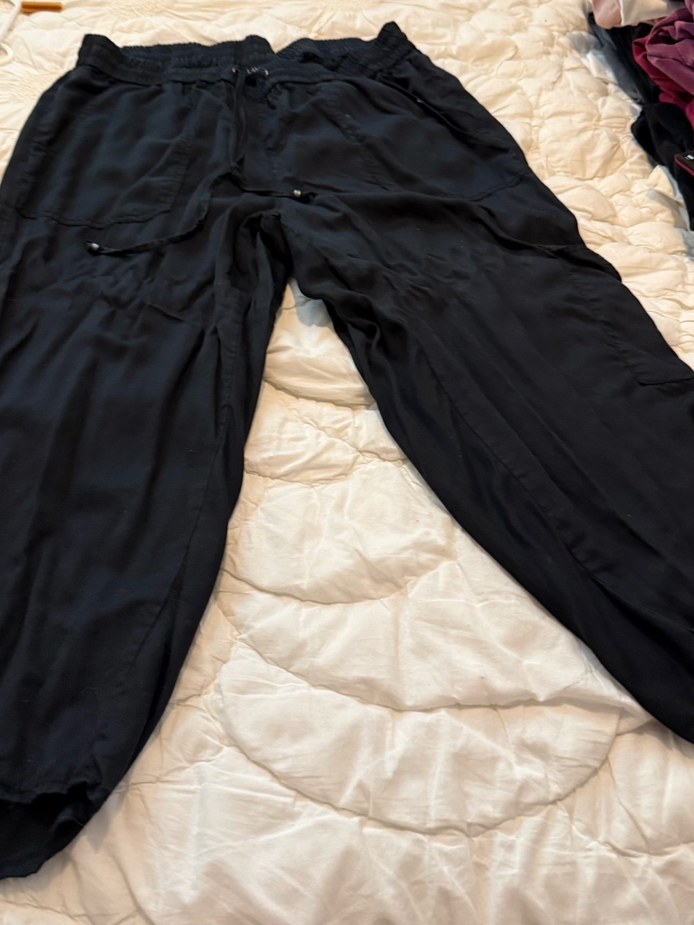 Lane Bryant Black Elastic Waist Pull-On Pants